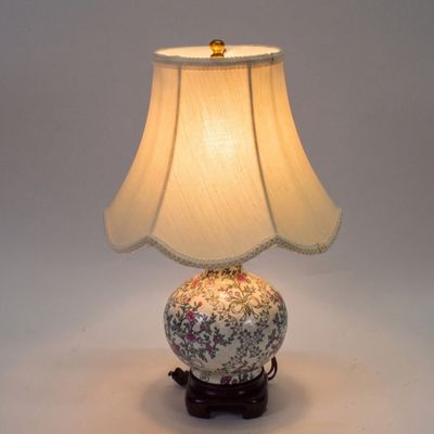Sale Photo Thumbnail #288: Ceramic Floral Ginger Jar Table Lamp