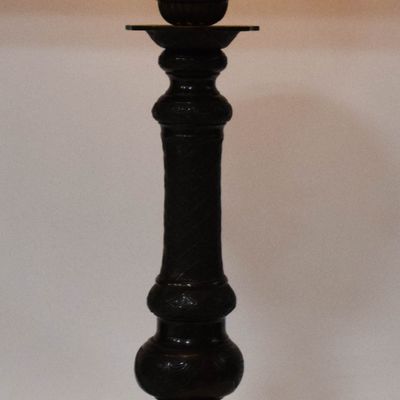 Sale Photo Thumbnail #290: Japanese Bronze Candlestick Table Lamp