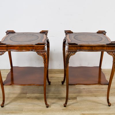 Sale Photo Thumbnail #116: A Pair of Louis XV Style Leather-Top End Tables