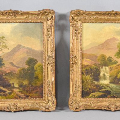 Sale Photo Thumbnail #3: Pair of T. S. Barber Oil on Canvas Landscapes