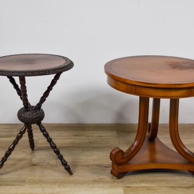 Sale Photo Thumbnail #359: Two Mismatched Round Accent Tables
