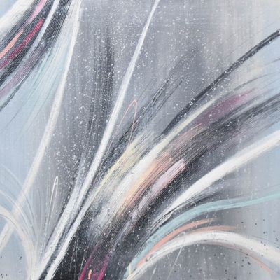 Sale Photo Thumbnail #239: Lee Reynolds Acrylic on Canvas MCM Abstract Composition