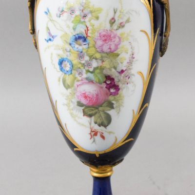 Sale Photo Thumbnail #133: French Sevres Style Porcelain Amphora Vase with Ormolu Mounts