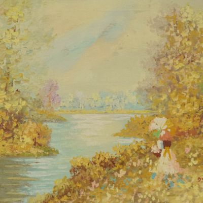 Sale Photo Thumbnail #29: Pierre Du Bois Oil on Canvas Spring Scene