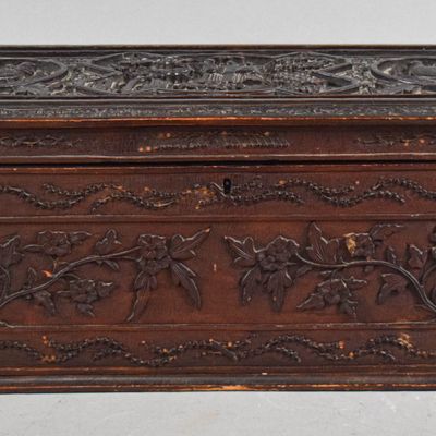 Sale Photo Thumbnail #300: Chinese 19th Century Carved Wooden Export Box