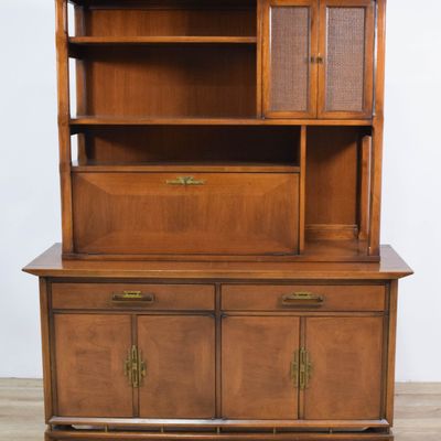 Sale Photo Thumbnail #333: Mid-Century Modern White Furniture Company Walnut Buffet and China Top Hutch