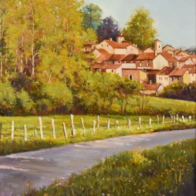 Sale Photo Thumbnail #25: Renato Aime Oil on Canvas Village Landscape