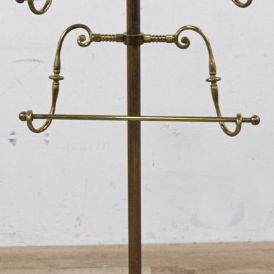 Sale Photo Thumbnail #367: Victorian Brass Adjustable Standing Towel Rack