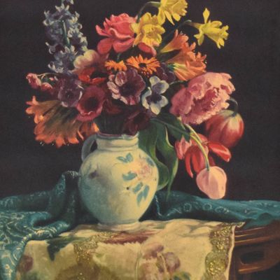 Sale Photo Thumbnail #18: Theodor Bohnenberger Oil on Canvas Still Life