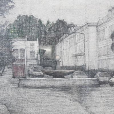 Sale Photo Thumbnail #94: Anastasia Alexandrin Large-Scale Drawing Urban Landscape