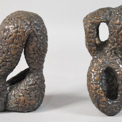 Sale Photo Thumbnail #233: Pair of Modernist Bronze Biomorphic Sculptures