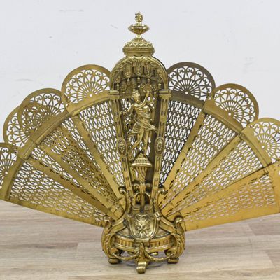 Sale Photo Thumbnail #150: French Louis XV Style Gilt Brass Peacock Folding Fireplace Screen