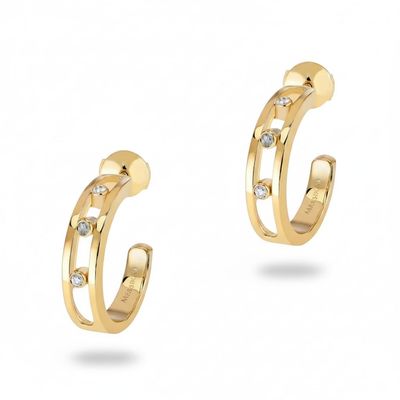 Messika Move Hoop 18k Yellow Gold Diamond Earrings