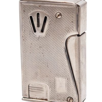 BRUDER EISERT Austria 1950 Superior Semi Automatic Squeeze Lighter In Chromed Steel