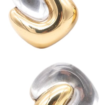 Valentin Magro Modern 18Kt Yellow Gold Earrings With Carved Rock Quartz