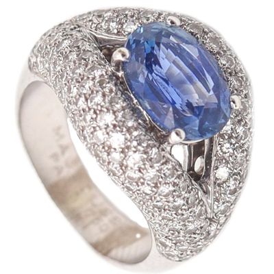 MAUBOUSSIN Paris Cocktail Ring In 18Kt Gold With 6.58 Ctw Sapphire & Diamonds