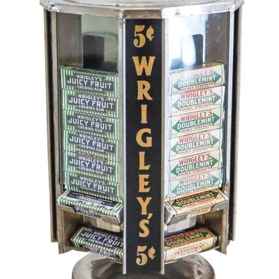 WRIGLEY'S 1920 Art Deco Antique Revolving Counter Display For Gum Candy Packs