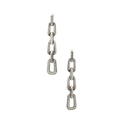 David Yurman Novella Chain Link Drop Earrings with 0.35 CTW in Diamonds