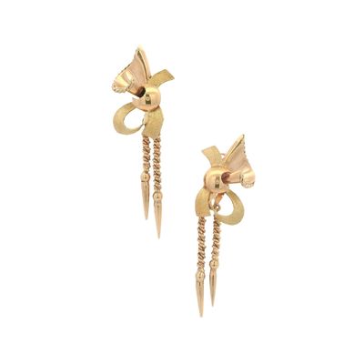 Retro 18K Yellow Gold Earrings