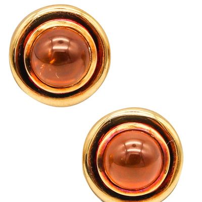 Tiffany Co. By Paloma Picasso Clips Earrings In 18Kt Yellow Gold With Citrines