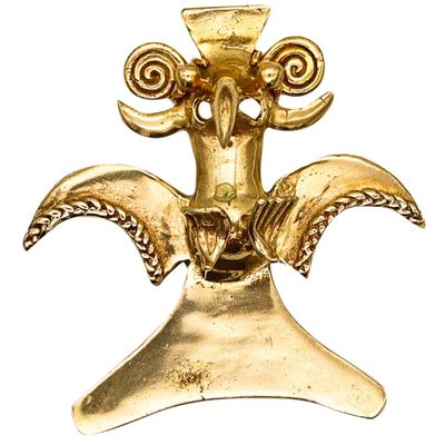 Pre Columbian 800-1450 AD Costa Rica Chiriki Tumbaga Gold Condor Pendant