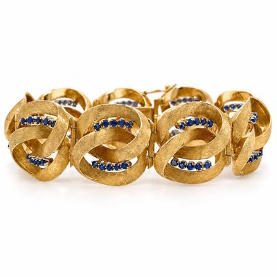 18K Yellow Gold Bracelet with 4.00 CTW in Sapphire