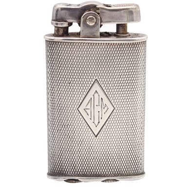 RONSON 1930 Junior Sport Second Thumb Model .925 Sterling Guilloche Petrol Lighter