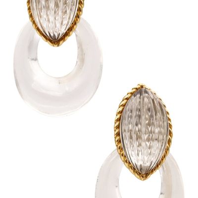 Arfan Paris 1970 By Andre Vassort Convertible Clip Earrings In 18Kt Yellow Gold With 54 Cts In