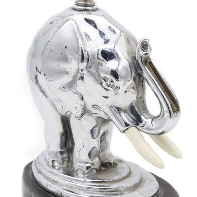 RONSON 1935 Elephant Touch-Tip Striker Lighter Black Cast Steel & Chromed Steel