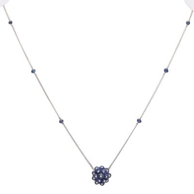 CARTIER Art-Deco 1938 Certified Necklace In Platinum With Diamonds & Sapphires