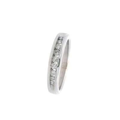 14K White Gold Half Eternity Band Ring