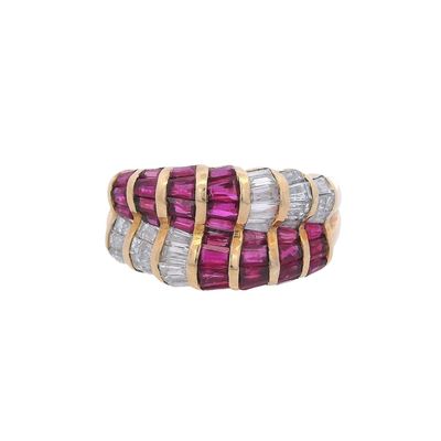 18K Yellow Gold Ring with 2.75 CTW in Rubies & Diamonds