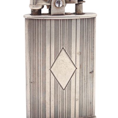 RONSON 1928 Junior Sport First Thumb Model Petrol Lighter In .925 Sterling Silver