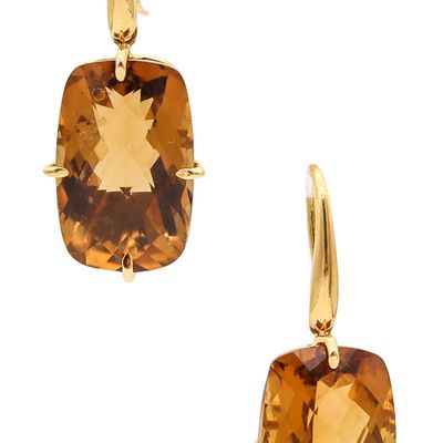 ROBERTO COIN Modern Dangle Earrings 18Kt Gold With 47.98 Ctw Smokey Quartzes