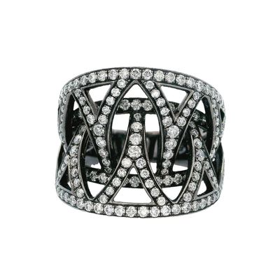 14K Black Rhodium Cocktail Ring with 1.50 CTW in Diamonds