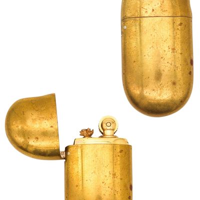 TIFFANY & CO. 1982 Elsa Peretti Bean Petrol Pocket Lighter In Polished Solid Brass