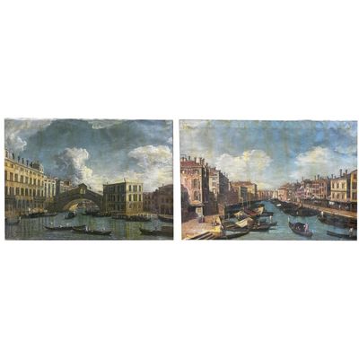 Lot of 2 Old Signed Paintings Oil on Canvas