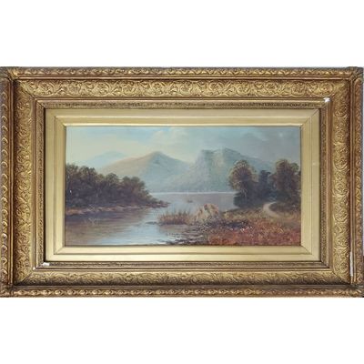 Antique Signed Painting Oil on Canvas