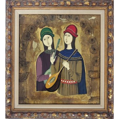 Vintage Painting Oil on Probably Copper