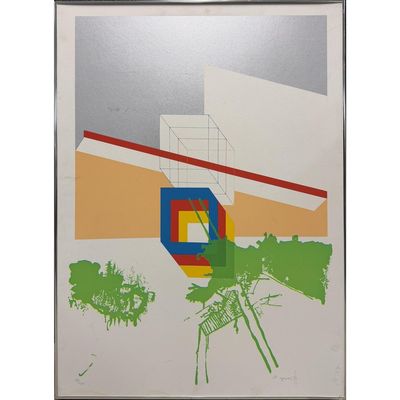 Moshe Givati, Israeli (1934-2012) Large Serigraph