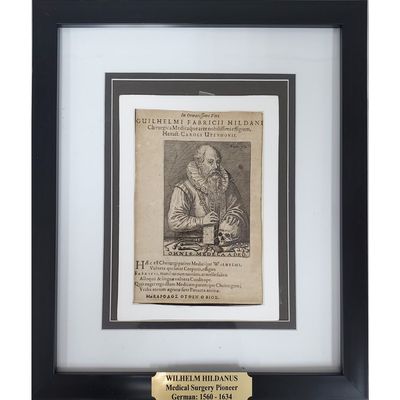 Antique German Engraving of Wilhelm Fabry