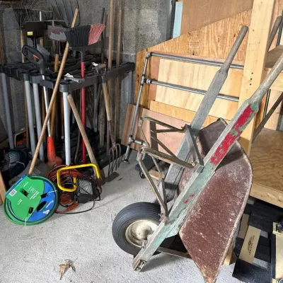 Large Lot Of Outdoor Gardening & Sweeping Tools