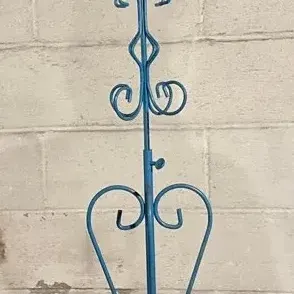 Vintage Blue Metal Plant Stand