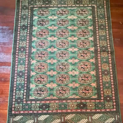Sale Photo Thumbnail #178: Bukhara Style Green Wool Rug 