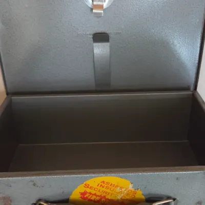 Gun safe with key and an additional smaller fireproof safe