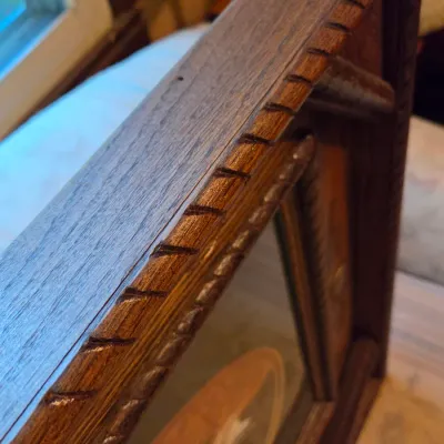 Nicely framed horses running artwork - frame has Conchos Beautiful heavy piece!