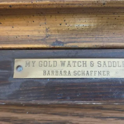 Framed wall art My gold watch & Saddle Barbara Schffner 1973