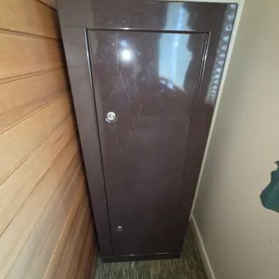 Gun safe with key and an additional smaller fireproof safe