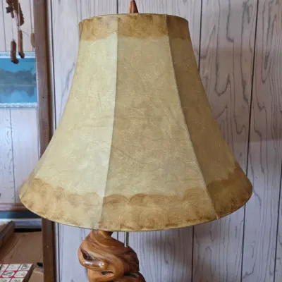 Handcrafted rustic table lamp with organic twisted juniper wood base (1 of 2)