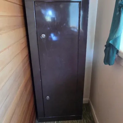 Gun safe with key and an additional smaller fireproof safe